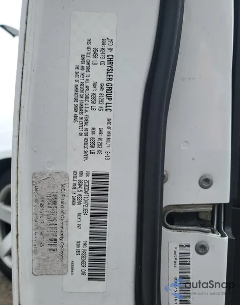 2013 Dodge Charger Police из США, поврежденный, VIN 2C3CDXAT1DH721694